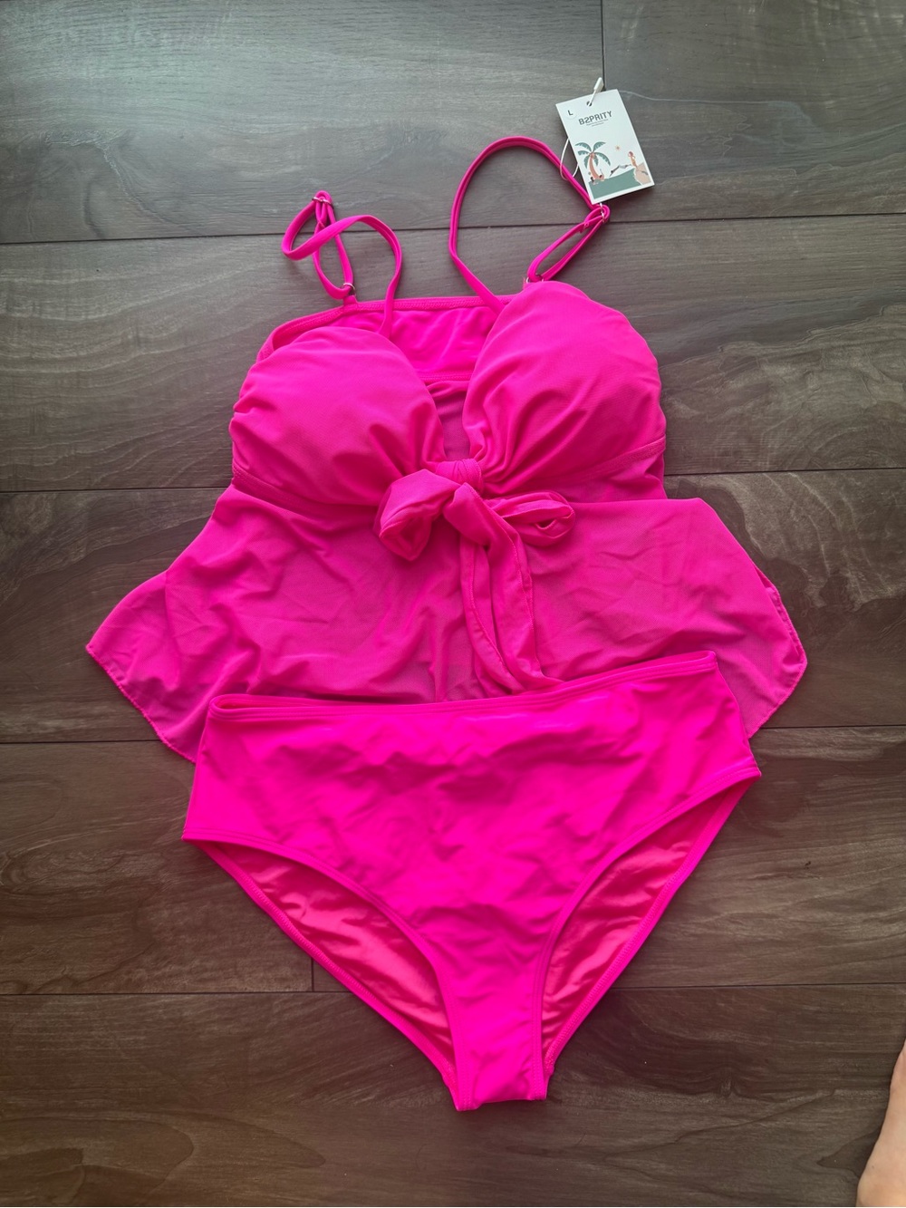 Bright Hot Pink Tankini Set -XL